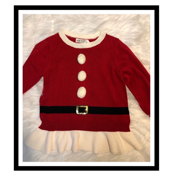 H&M Other - H&M Santa Sweater Top Girls